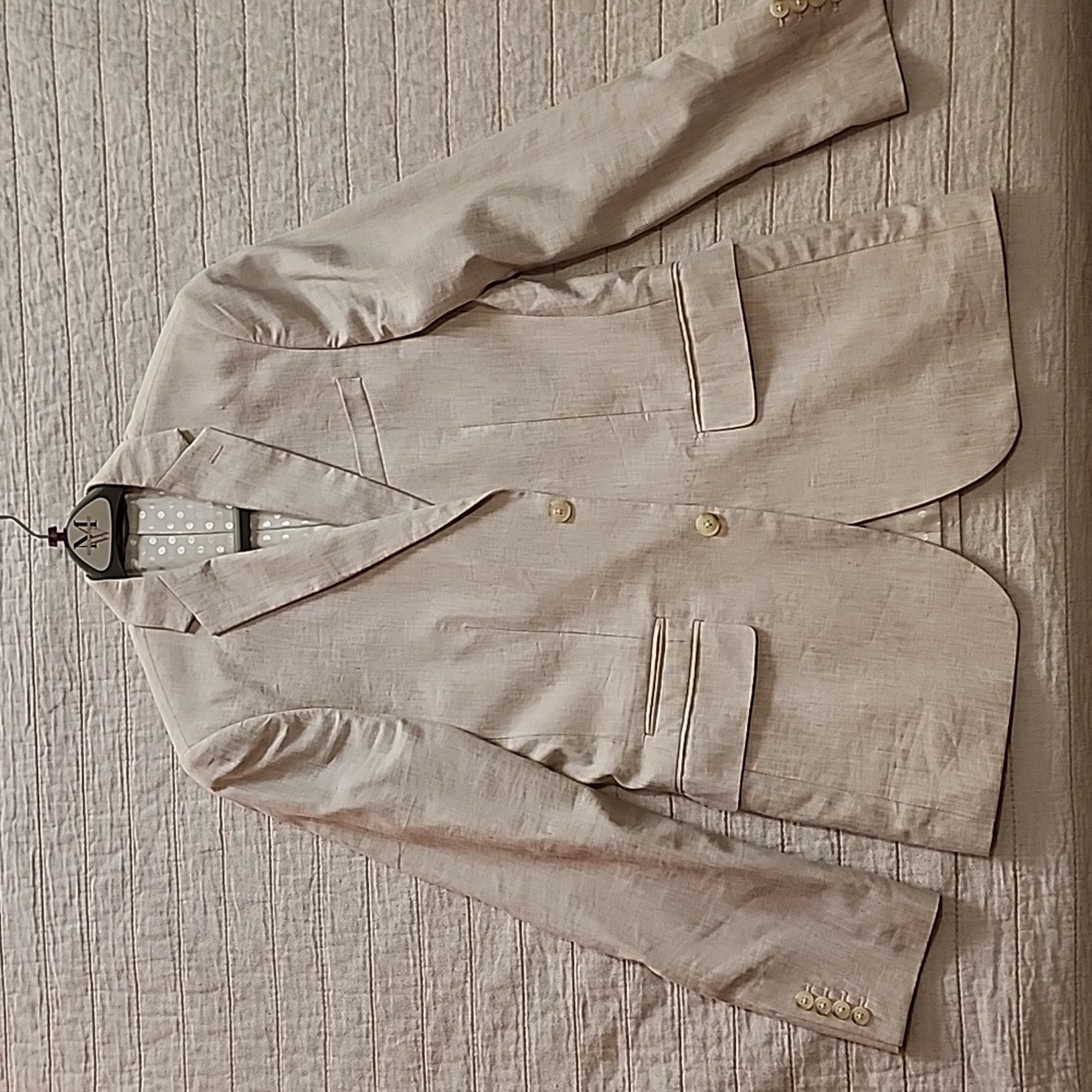 Perry Ellis linen sport coat beige 38r